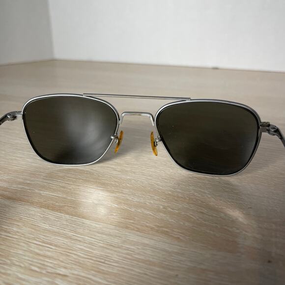 Vintage Randolph Engineering Mil-Spec 5 1/2 Sunglasses Matte Chrome READ 52-20 - Picture 6 of 13